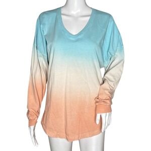 Spirit Jersey Shirt Womens‎ XS Maui Spellout Dip Dye Relaxed Basic Casual Travel
